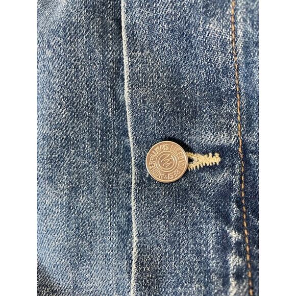 MOTHER NWOT Back Road Sherpa Patchwork Denim Jacket dark wash Running w Scissors - Picture 8 of 13